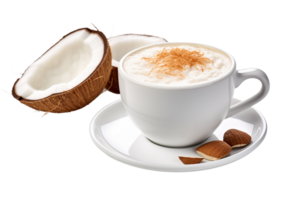 AI generated Coconut Cream Latte Extravaganza On Transparent Background. png