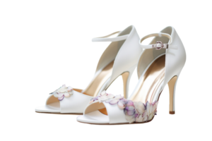 AI generated Elegant White Heels on transparent background. png