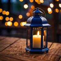 AI generated A lantern with a Ramadan theme for social media post design photo