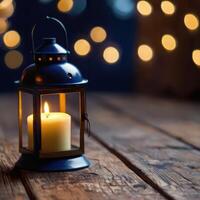 AI generated A lantern with a Ramadan theme for social media post design photo