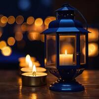 AI generated A lantern with a Ramadan theme for social media post design photo