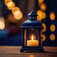 AI generated A lantern with a Ramadan theme for social media post design photo
