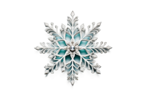 AI generated Snowflake Charm on Transparent Background. png