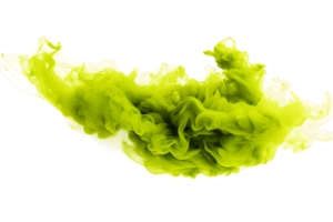 AI generated Chartreuse Smoke Artistry in Motion On Transparent Background. png
