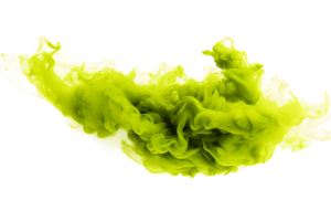 AI generated Chartreuse Smoke Artistry in Motion On Transparent Background. png