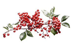 AI generated Frost-Kissed Berries on Transparent Background. png
