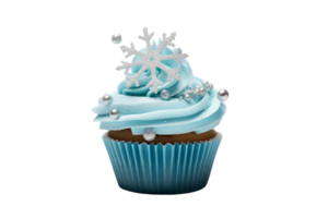 ai generato fiocco di neve Cupcake su trasparente sfondo. png