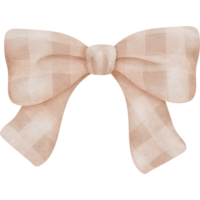 Brown bow on a transparent background, brown ribbon, Hand painted watercolor, PNG