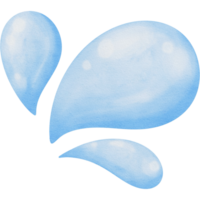 azul água salpicos em transparente fundo, mão pintado aguarela estilo png