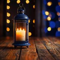 AI generated A lantern with a Ramadan theme for social media post design photo