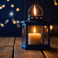 AI generated A lantern with a Ramadan theme for social media post design photo