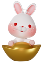 3D rendering illustration, cute rabbit among zodiac signs png