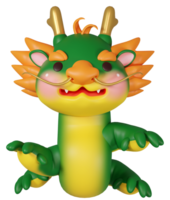 3d le rendu illustration, mignonne chinois dragon parmi le zodiaque panneaux png