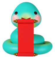 3d le rendu illustration, mignonne zodiaque signe de serpent png