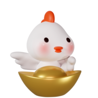 3d le rendu illustration, mignonne coq parmi zodiaque panneaux png