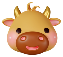 3D rendering illustration, cute ox among zodiac signs png