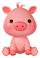 3d le rendu illustration, mignonne porc parmi le zodiaque panneaux png