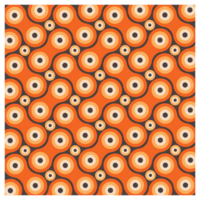 Retro 1970s Abstract Funky Orange Shapes Pattern png
