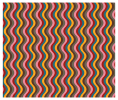 Retro Seventies Style Colorful Wavy Striped Pattern png