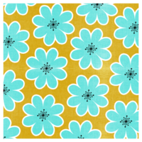 groot blauw en geel bloemen patroon png