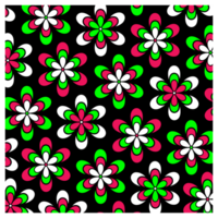 Blume Leistung funky Blumen- rot Grün retro Hippie Muster png