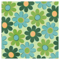 Blue And Green Floral Pattern With A Fabric Texture png
