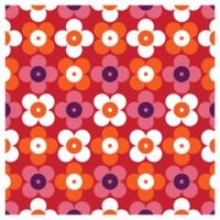 Colorful Mid Century Floral Background Pattern png
