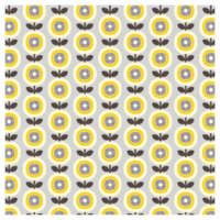 Retro Mid Century 1970s Scandi Style Sunflowers Pattern png