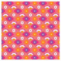 Mid Century Retro Modern Bohemian Floral Pattern png