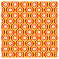 retro 60s 70s rosa och orange mitten århundrade blommor mönster png