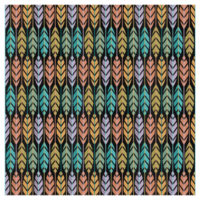 Retro Modern Mid Century Colorful Patterned Leaves Design png