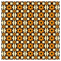 1970s Orange And Brown Floral Pattern png