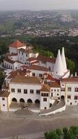 Vertical Video Palace of Sintra Portugal Aerial View