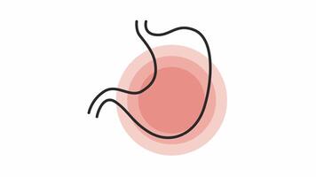 animation of a stomachache, stomach pain illustration isolated on white video