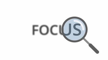 animated word focus with magnifying glass video