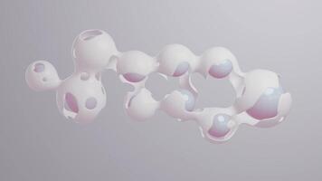 3d abstrakt sci-fi bakgrund med rosa glas sfärer täckt med vätska flytande morph rörelse grafik animering på vit bakgrund video