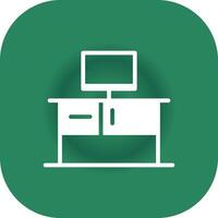 Office Desk Creative Icon Design vector