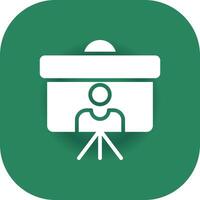 Glyph Round Corner Green Gradient vector