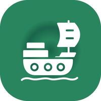 Pirate Ship Creative Icon Design vector