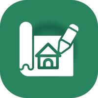 Glyph Round Corner Green Gradient vector