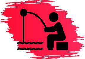 Shore Fishing Creative Icon Design vector