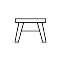 mesa sencillo contorno firmar para anuncios adecuado para libros, historias, tiendas editable carrera en minimalista contorno estilo. símbolo para diseño vector