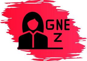 Gen Z Female Creative Icon Design vector