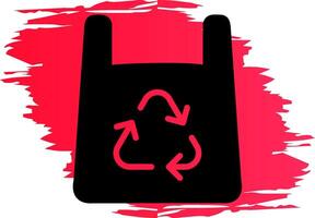 diseño de icono creativo de bolsa de plástico reciclada vector