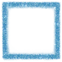 blå glitter fyrkant ram. blå sparkle.square ram på transparent bakgrund. png