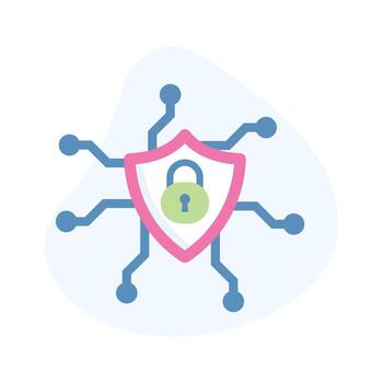 Have a look at this carefully crafted flat style icon of network security vector