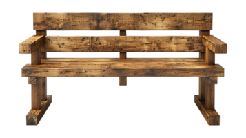 AI generated Wooden bench on a transparent background png