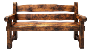 AI generated Wooden bench on a transparent background png