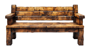 AI generated Wooden bench on a transparent background png