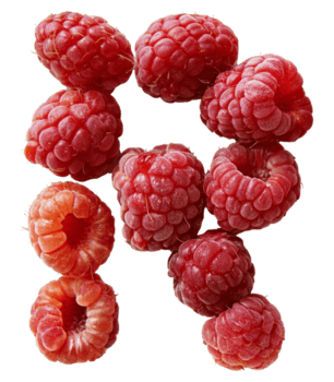 AI generated R is made of raspberry fruit on a transparent background png